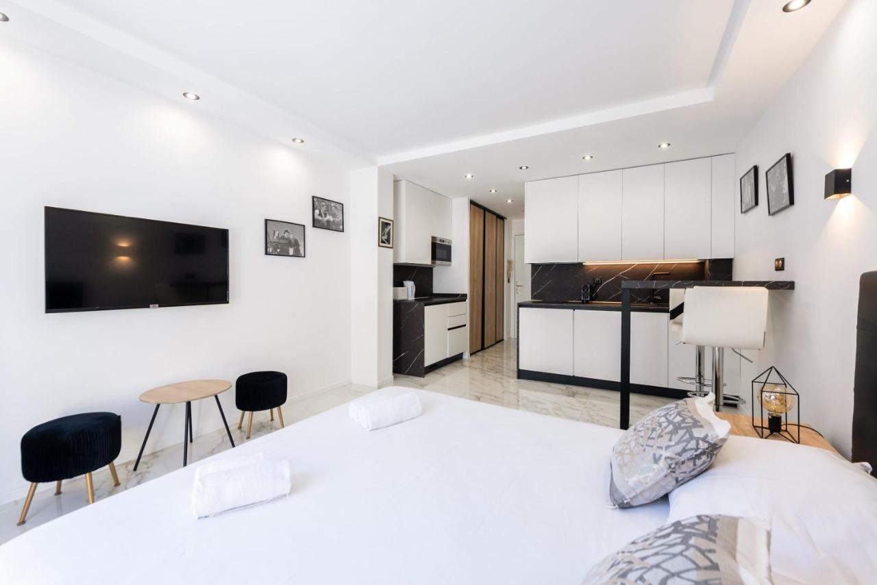 CMG - Grand studio - 50m plage Cannes - terrasse vue mer Eksteriør bilde